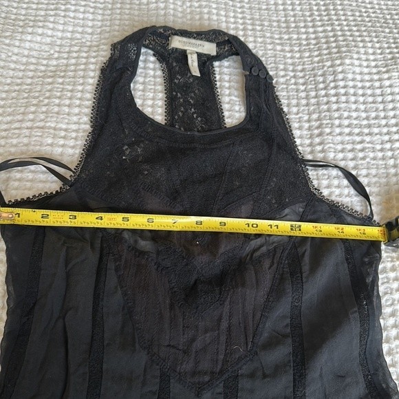 BCBGMAXAZRIA RUNWAY “SAFINA” Black T-Back tank top with high low peplum - Picture 4 of 10